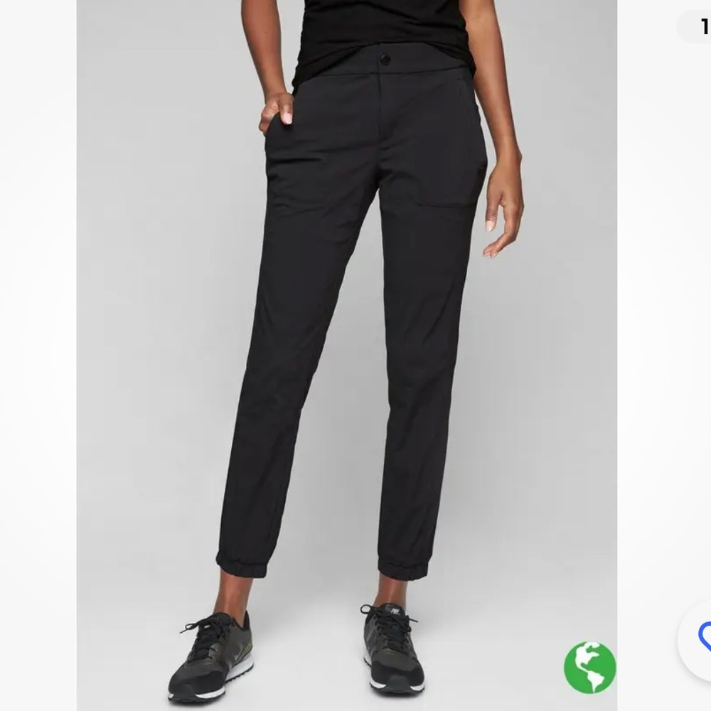 ATHLETA Black Nylon Trekkie Jogger Pants 2.0 Hike/Travel Size 2 #596344